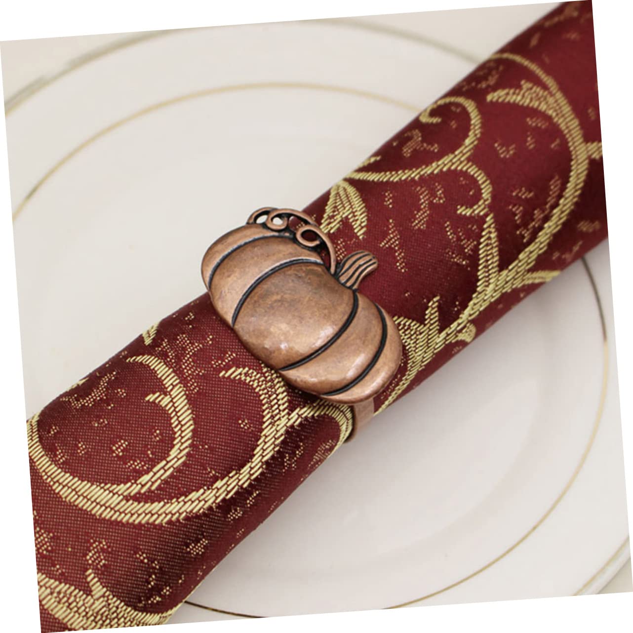 Ciieeo 18 STK Kürbis Serviettenringe Elch Weihnachtsserviettenschnalle Kürbistische Thanksgiving-servietten Blattserviettenringe Serviettenringe Aus Blattgold Nussknacker Legierung Coffee