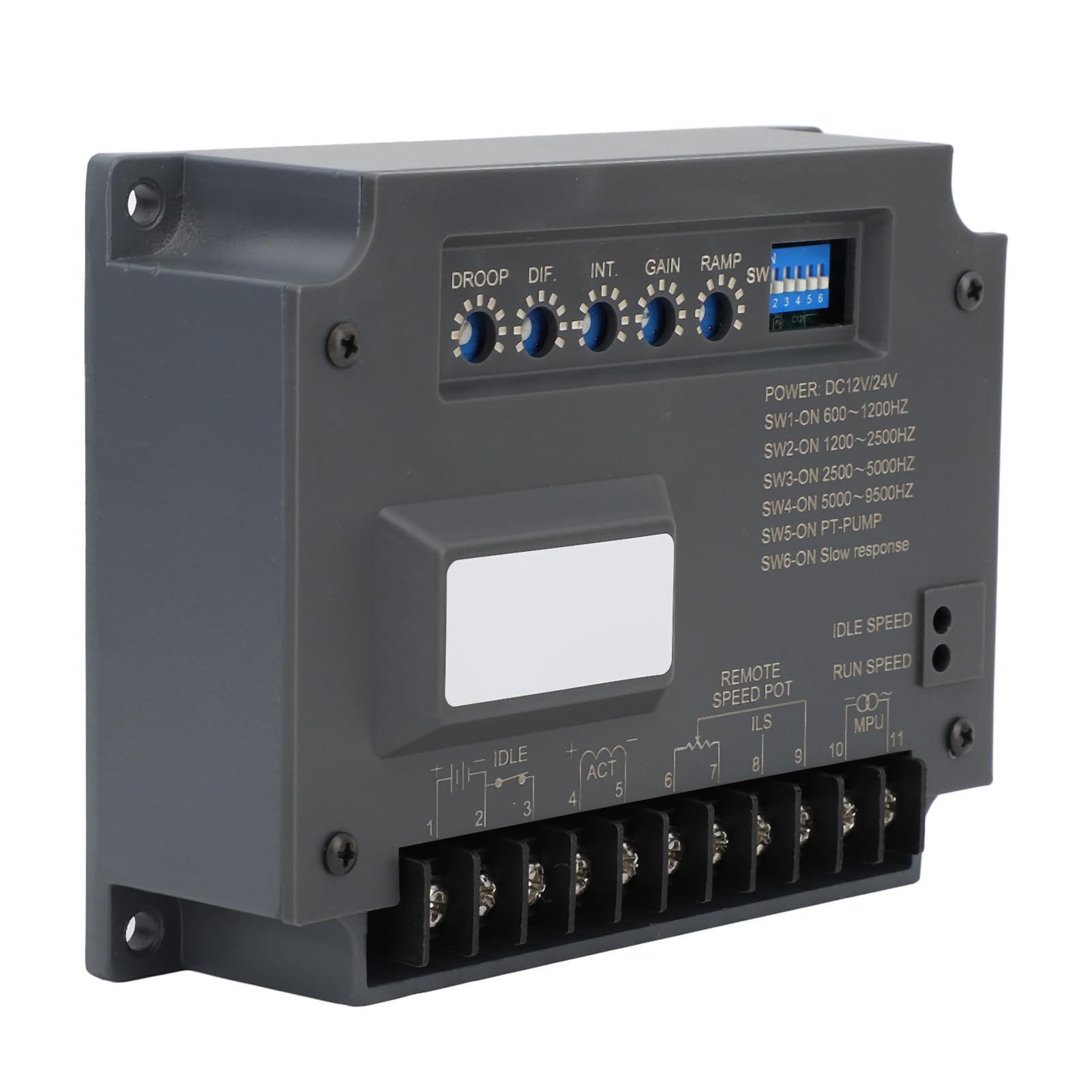 Qcwwy EG3002 Elektroniczny Sterownik Silnika Gubernator Prędkości Generatora o Niskim Poziomie Hałasu ABS Stop Aluminium z Tłumieniem Czarnego Dymu Odporność EMI do Sterowania Agregatem Prądotwórczym