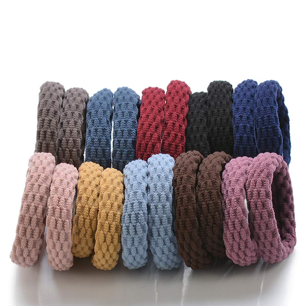 DAHI 100pcs Seamless Cotton Hair Ties,Rope Ponytail Holders,Thick Ponytail Band Soft hair tie No Damage Stretchy Hair ties - Image 4