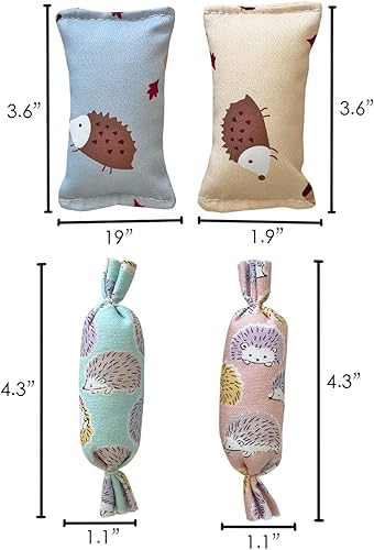 Miniatura 2 de Ymid Select 4 mini almohadas de erizo para animales pequeños, decoración de hábitat, accesorios de jaula, suministros de erizo, accesorios para