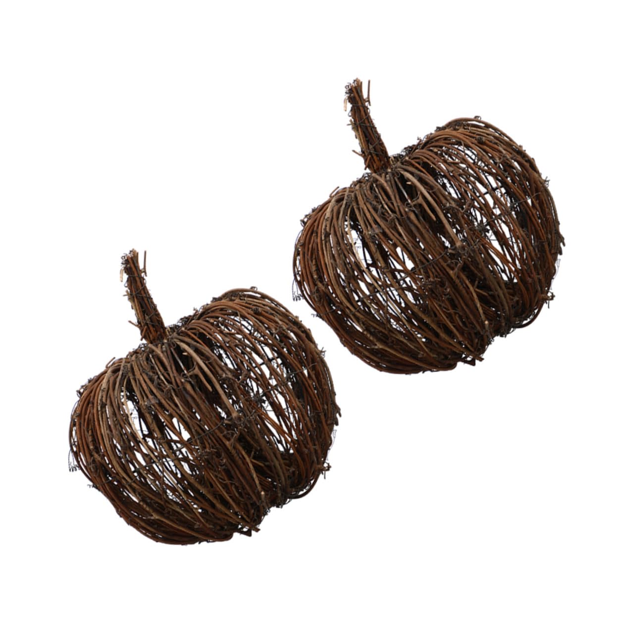 Halloween Kürbisdeko 2 Stück aus Rattan und Eisen, Leicht