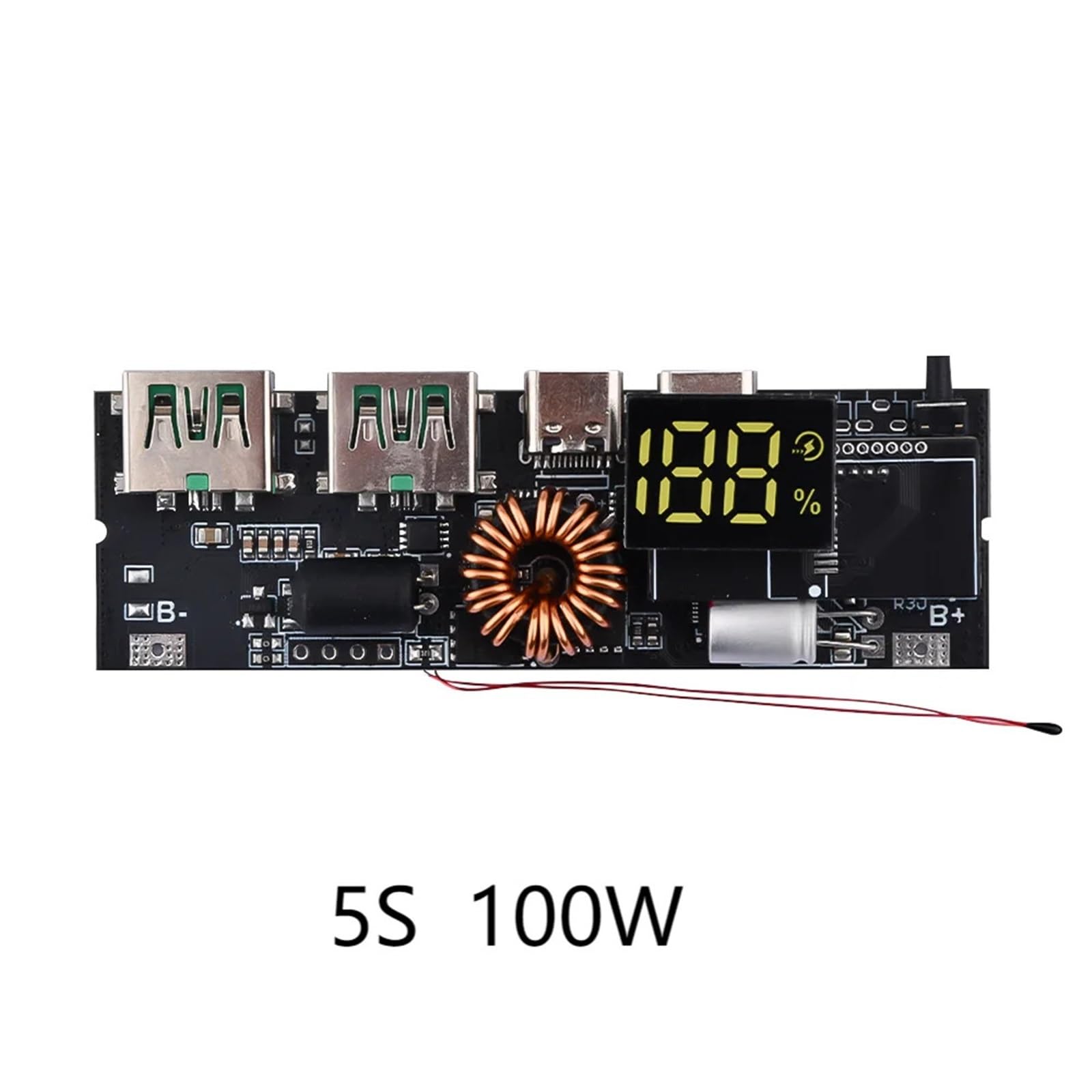 Motortreibermodul, Zweiwe-Schnellladeplatine For E Stromversorgungsmodule, DIY-Motherboard-Set, PD100W-Powerbank, 6-Schnittstelle,für 3D-Drucker und mehr
