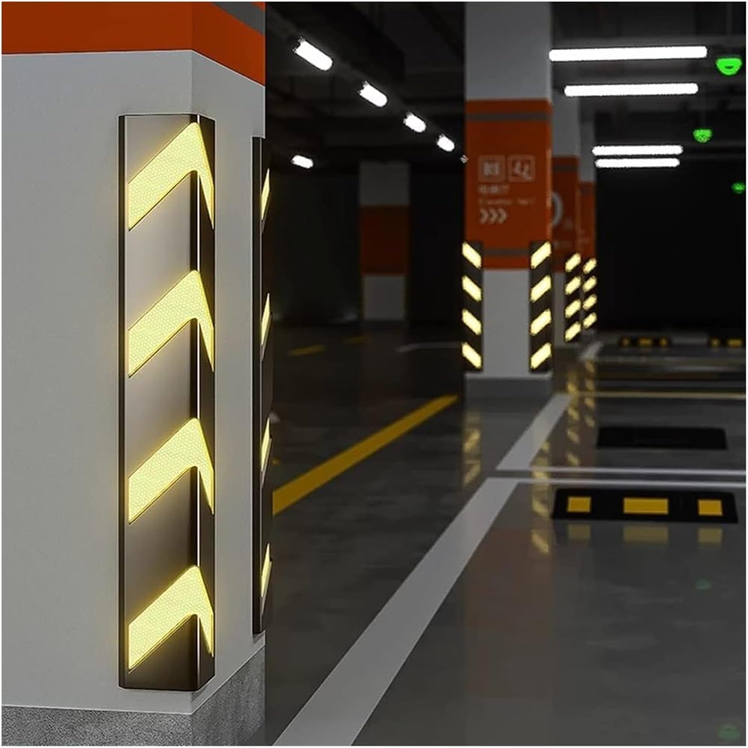 Garage Wall Protector,Wall Corner Protector, Corner Guard with Yellow Reflective Strip, Rubber Garage Corner Guard, 1cm Thick,Yellow,15pcs,120cm