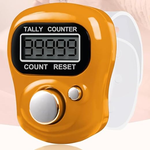 KriVat Mini Hand Tally Counter Finger Ring Digital Electronic Head Count,Japa Counter Counting Machine for Mantra Jap and Cricket Umpire and Various Counting Purpose Small Multi-Color
