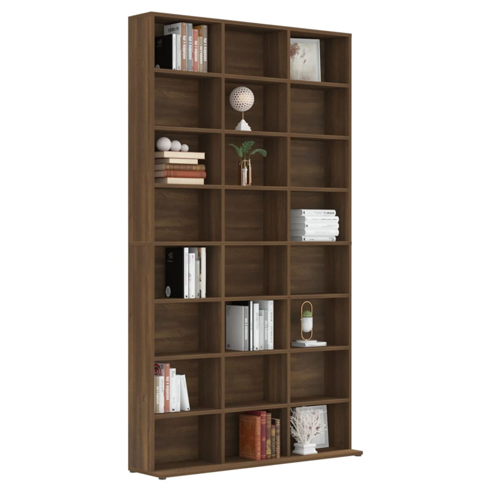 Mobile Porta CD Rovere Marrone 102x23x177,5cm Legno Multistrato,Scaffale Porta CD,DVD Archiviazione,Mobile Porta CD,Armadio Porta CD