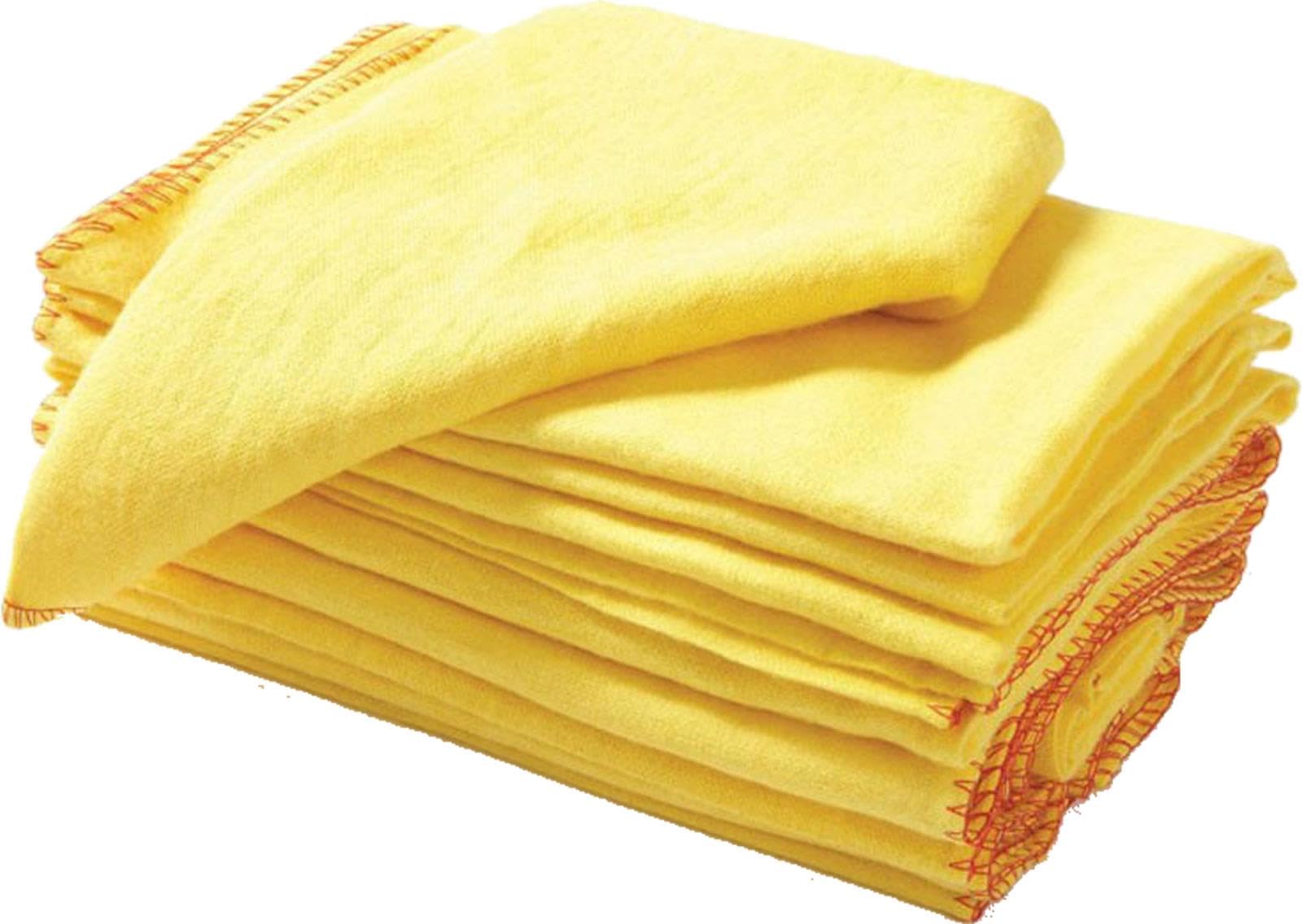 Adore Home Pack of 40 Jumbo Dusters 100% Cotton Yellow Cleaning Cloth Washable Multi Purpose Kitchen 30 x 50 cm