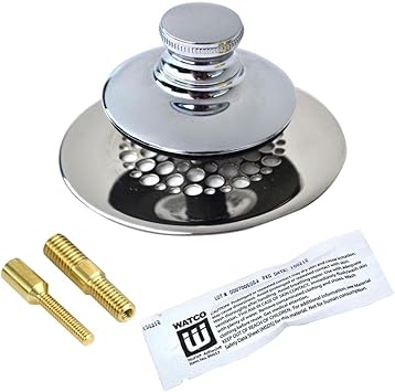 Watco Universal Nufit Push Pull Bathtub Stopper With Grid Strainer And Silicone Two Pins In Chrome Plated Amazon Com