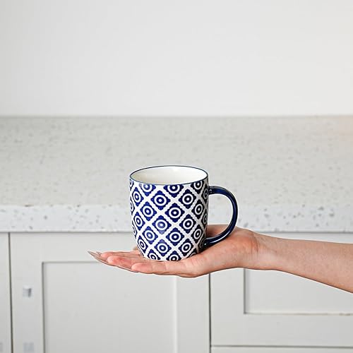Miniatura 2 de Juego de tazas de café de cerámica, tazas de té de porcelana grandes de 10 onzas con asa para leche, capuchino, café con leche, té de cacao, aptas