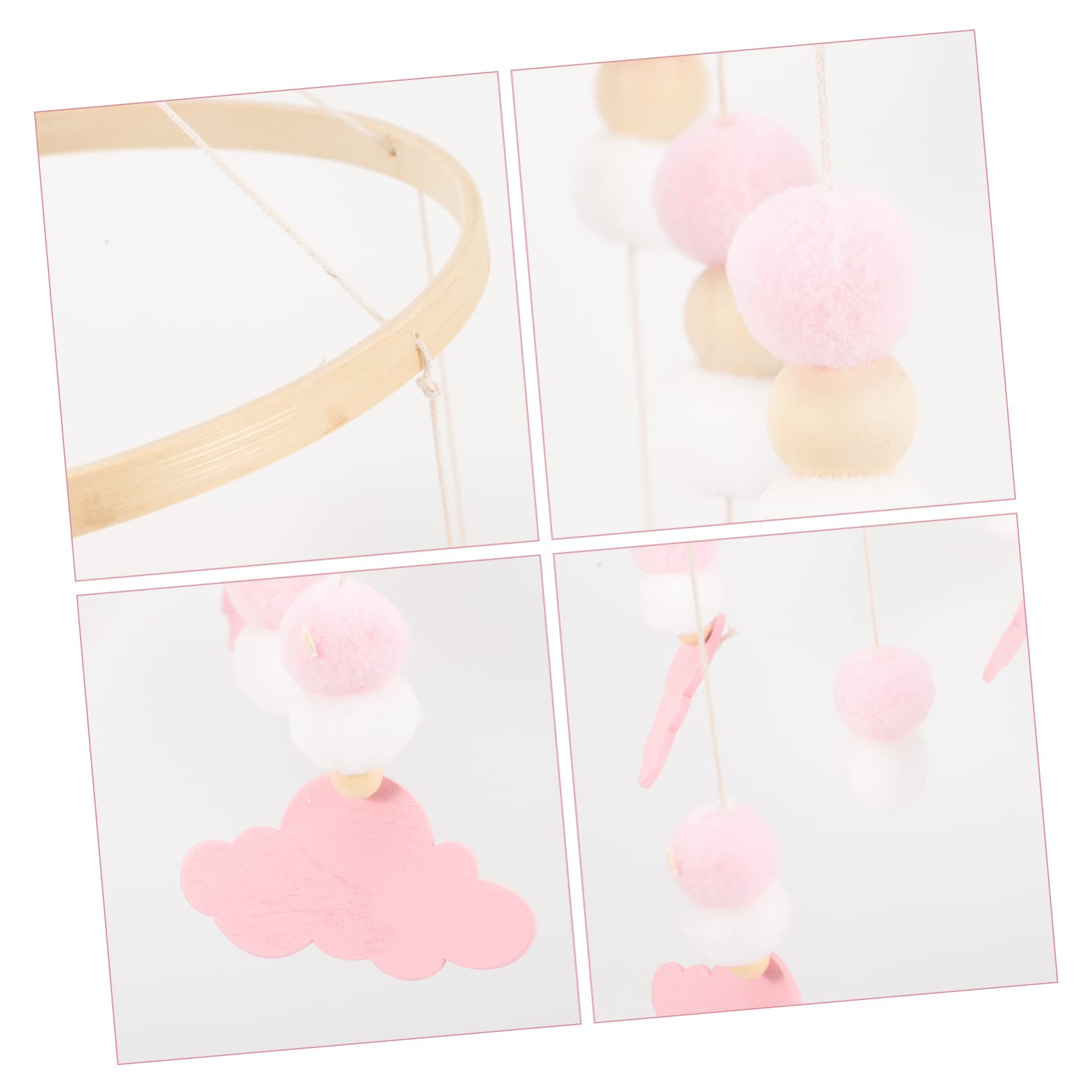 BESTonZON 5pezzi Giostrina Culla Con Pendenti Feltro Forma Di Elefante e Stelle Mobile Da Culla Per Decorazione Per Cameretta Stile Nordico Giocattolo Appeso Sicuro e Adorabile