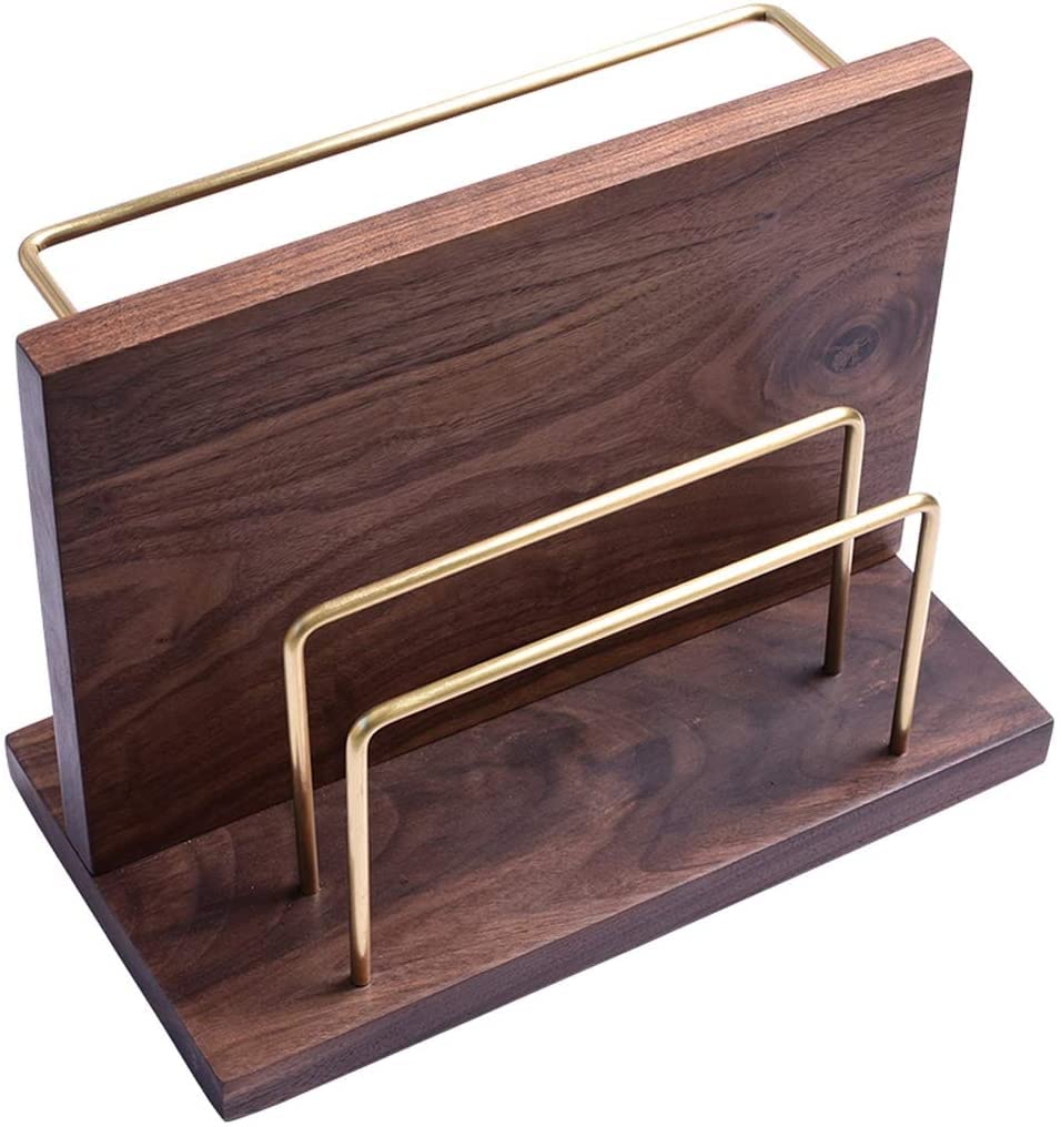 Bloque de cuchillos de madera natural maciza con soporte magnético duradero