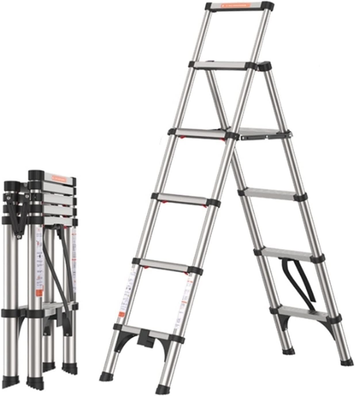 Step Ladder 1pcs Aluminum Telescoping Ladder Engineering ladders Home Ladder Stairs Extension Ladder 5 Step Ladder for Second Story Folding Step Stool