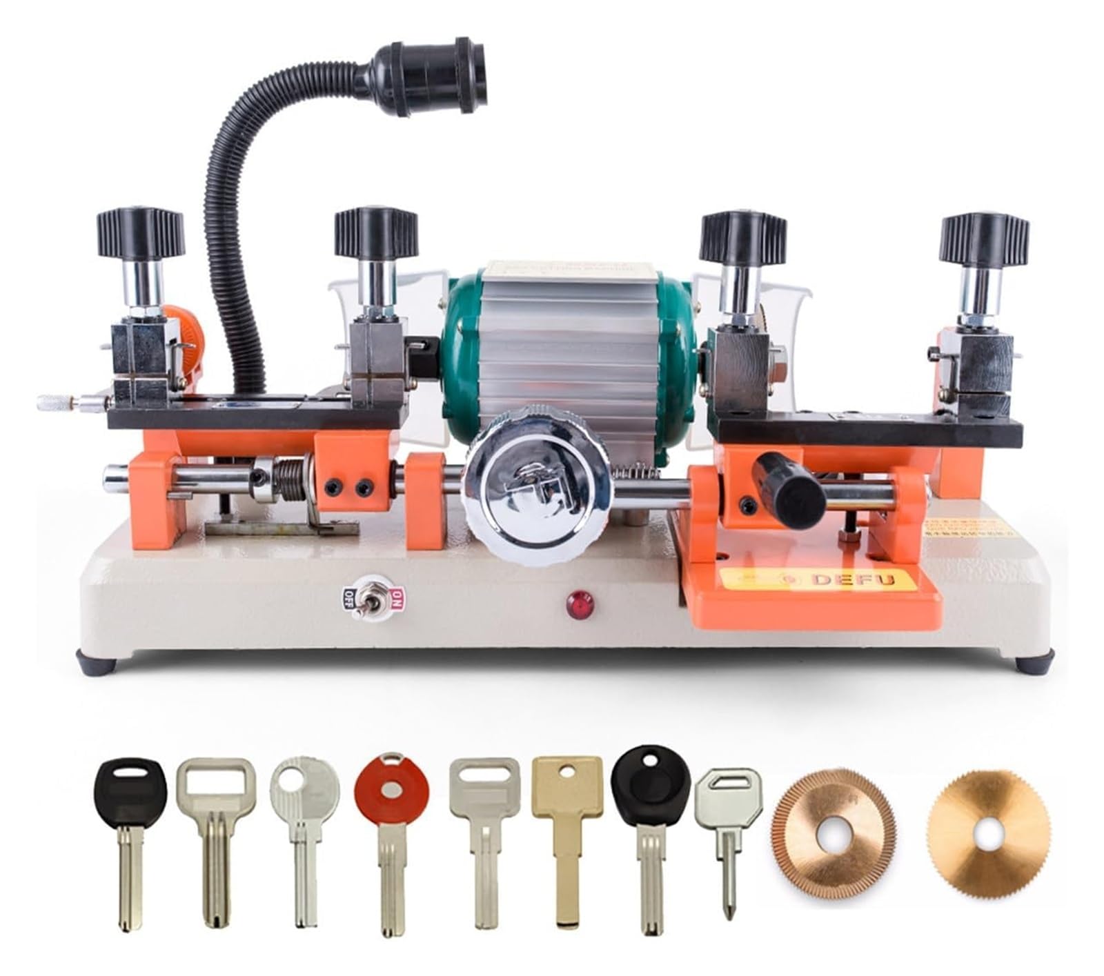 Máquina de copia multifuncional de doble cabezal, máquina de corte horizontal de llaves, herramienta de copia de llave de rueda de mano para equipos de duplicación de cerrajeros de puerta y coche