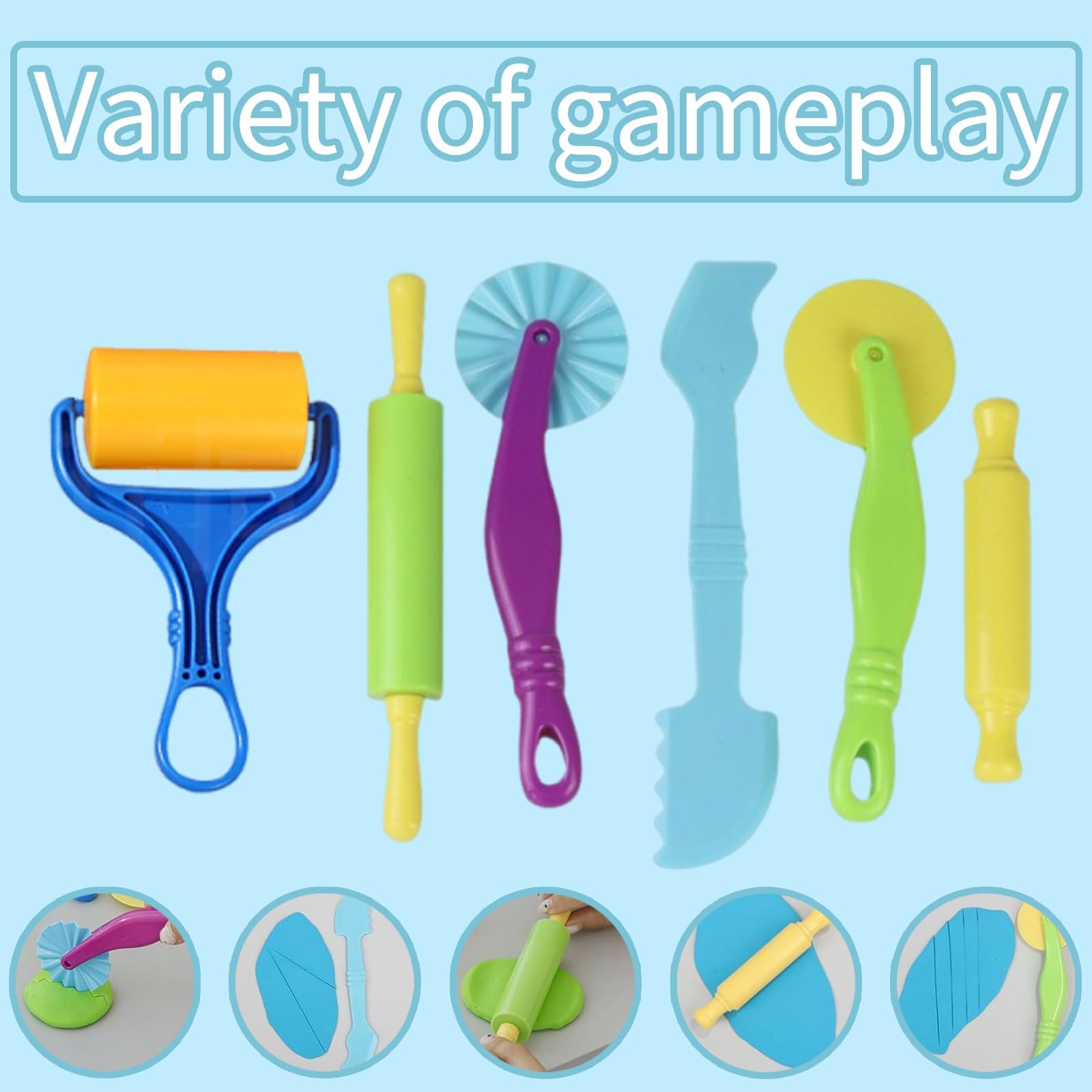 23 PCS Playdough Set Setplaydough Accessories, Play Dough Tools Smart Clay Dough Tools Playdough Tools, Rollers Cutters Extruders Kit, Play Dough is Family Friendly Small Toys Very Funny - Image 4