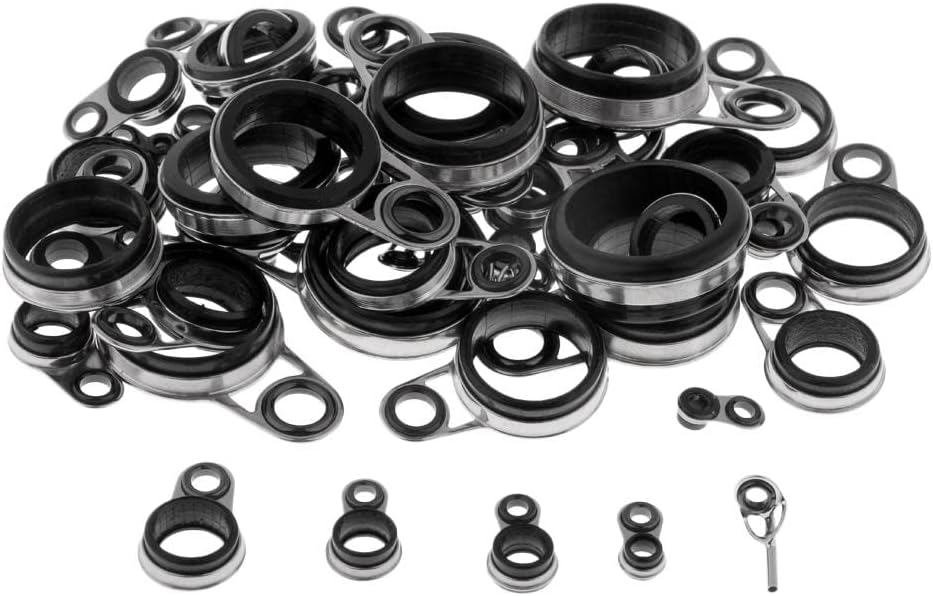 49Pcs Telescopic Fishing Rod Guides Top | Stainless Steel Ceramic Repair Kit | DIY Tools for Fishing Lovers | Heavy Duty Saltwater Rod Building Accessories