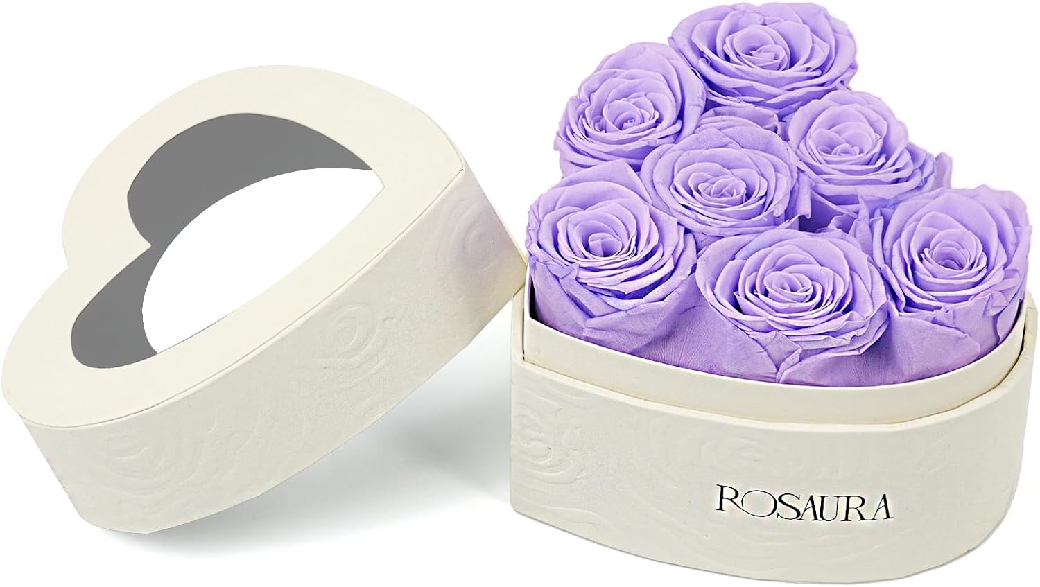 Rosaura Heart-Shaped Preserved Roses Gift Box - Real Forever Flowers for Christmas, Birthday, Valentine's & Mother's Day (pink, 16 roses)