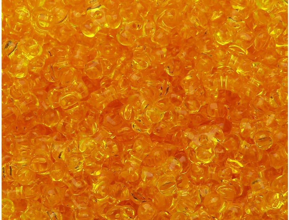 BeadTin Sun Gold Transparent 11mm TriBead Plastic Craft Beads (500pcs)