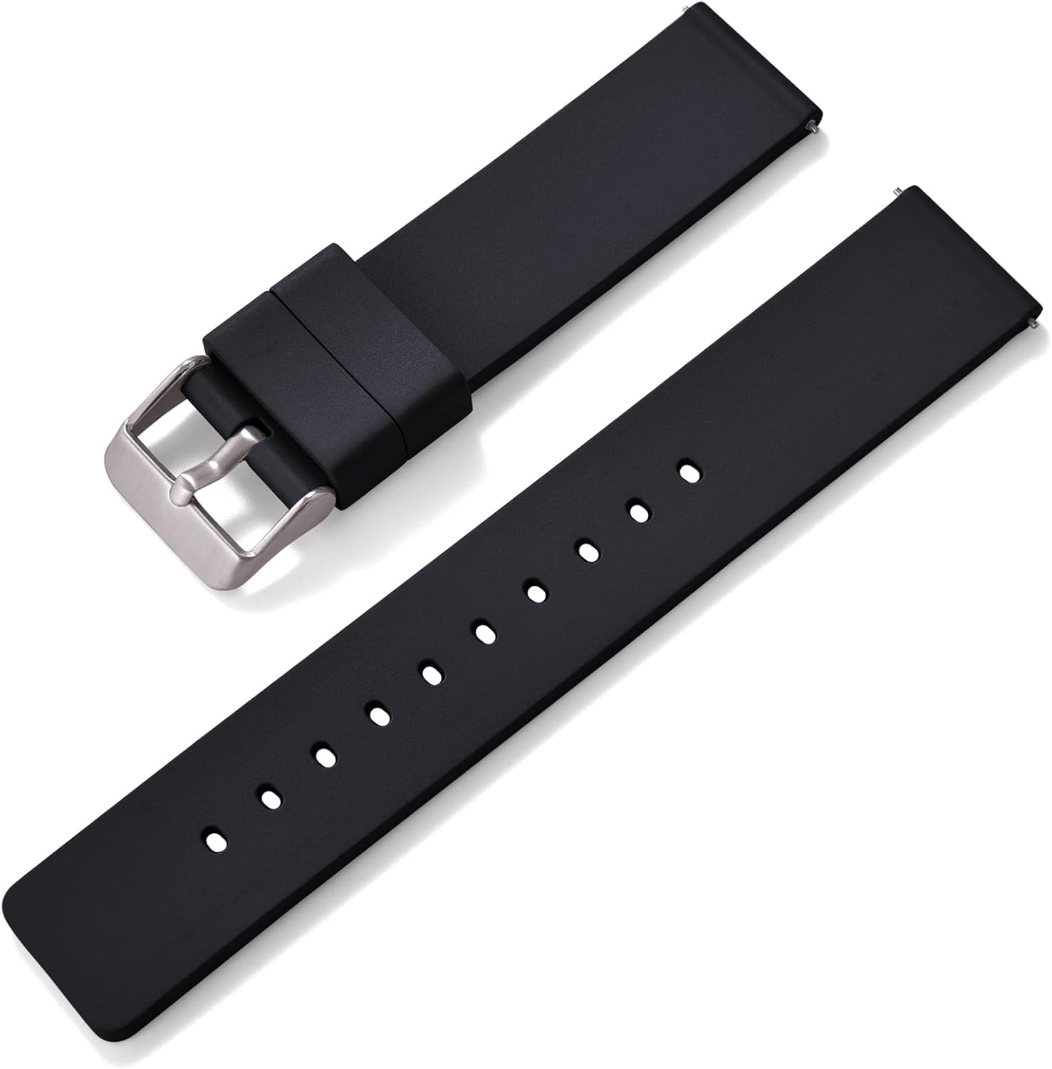 FKM Rubber Watch Band Quick Release Fluororubber Thin Waterproof Soft Durable Sport Universal Smartwatch Watchband FKM Rubber Replacement Band Strap 18mm 20mm 22mm for Men Women