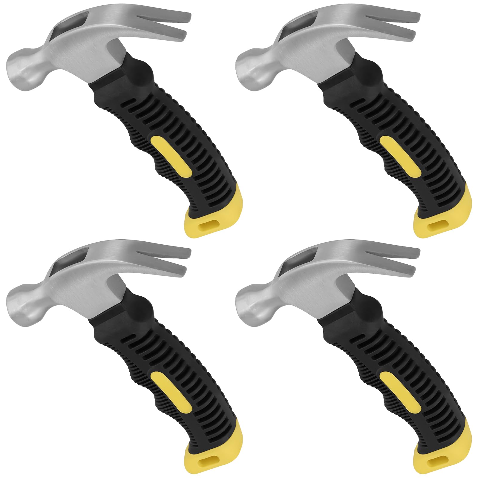 KEILEOHO 4 PCS 8oz Mini Claw Hammer, Small Stubby Hammer for Repairing, Furniture Assemble