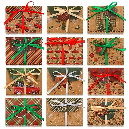 Yeaqee 60 Sets Christmas Card Boxes Holders Cardboard Holiday Gift