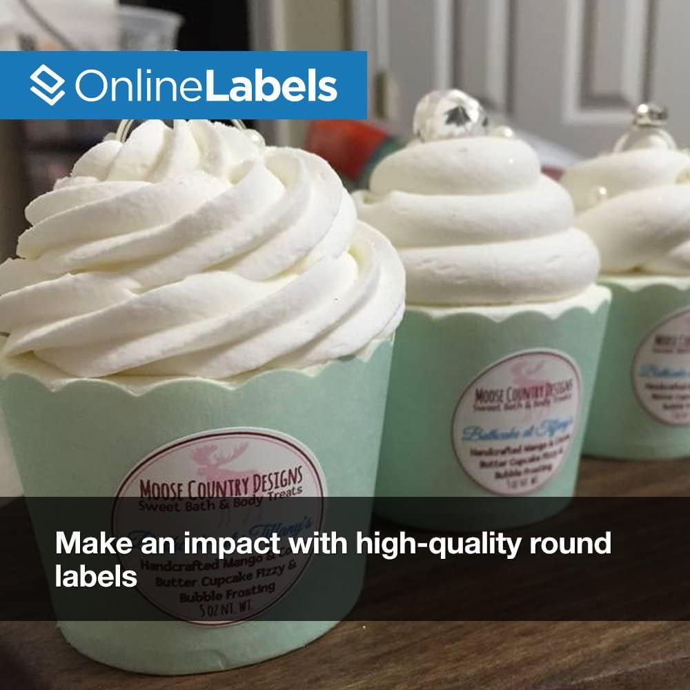 1 Inch Round Labels - White Matte - Pack of 31,500 Circle Stickers, 500 Sheets - Inkjet/Laser Printer - Online Labels