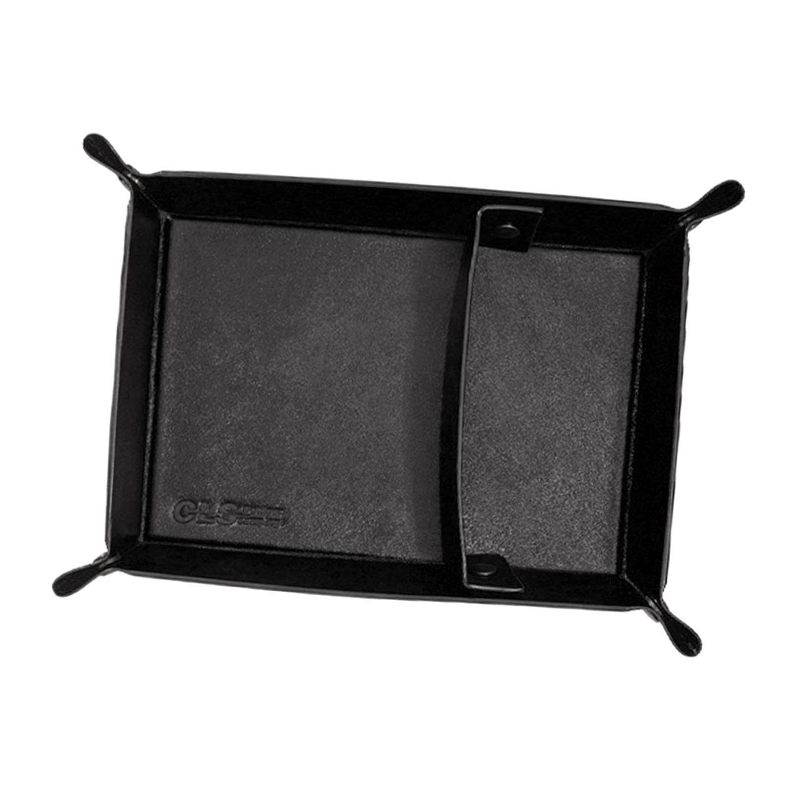 POXZSFX Portable Jewelry Tray Catchall Tray Outdoor Events Stylish Desktop Storage Valet Valet Is Waterproof And Wear Resistant Desktop Storage Organizer Bedside Vanity, Black