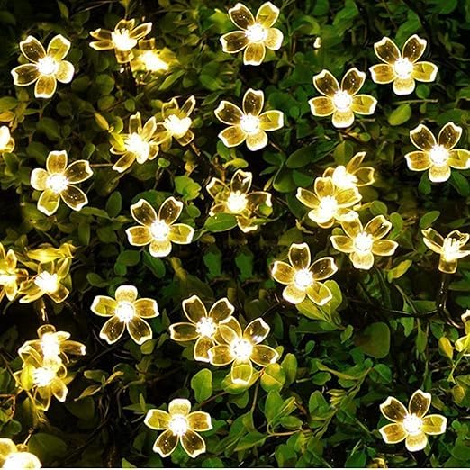 Image of K D Flower Lights for Home Decoration - 4m, 14LED Diwali Lights for Decoration for Home, Warm White Light for Indoor Outdoor Decor, String Light for Decorations, Floral Light