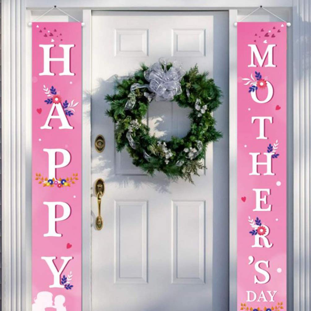 Toddmomy Mother S Day Door Curtain Banner 71X12 Inch Pink Hanging Decoration for Indoor Outdoor Party Celebration and Photo Prop - Image 2