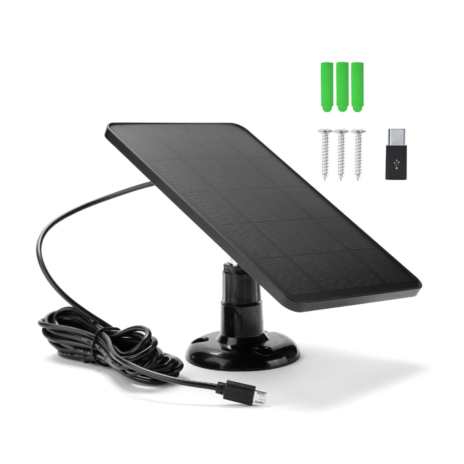 1 szt. 10W 5V ładowarka do ogniw słonecznych USB + type-c 2w1 ładowanie przenośne panele słoneczne kamery bezpieczeństwa System oświetlenia domowego Idealny Wynik(White 5pcs)