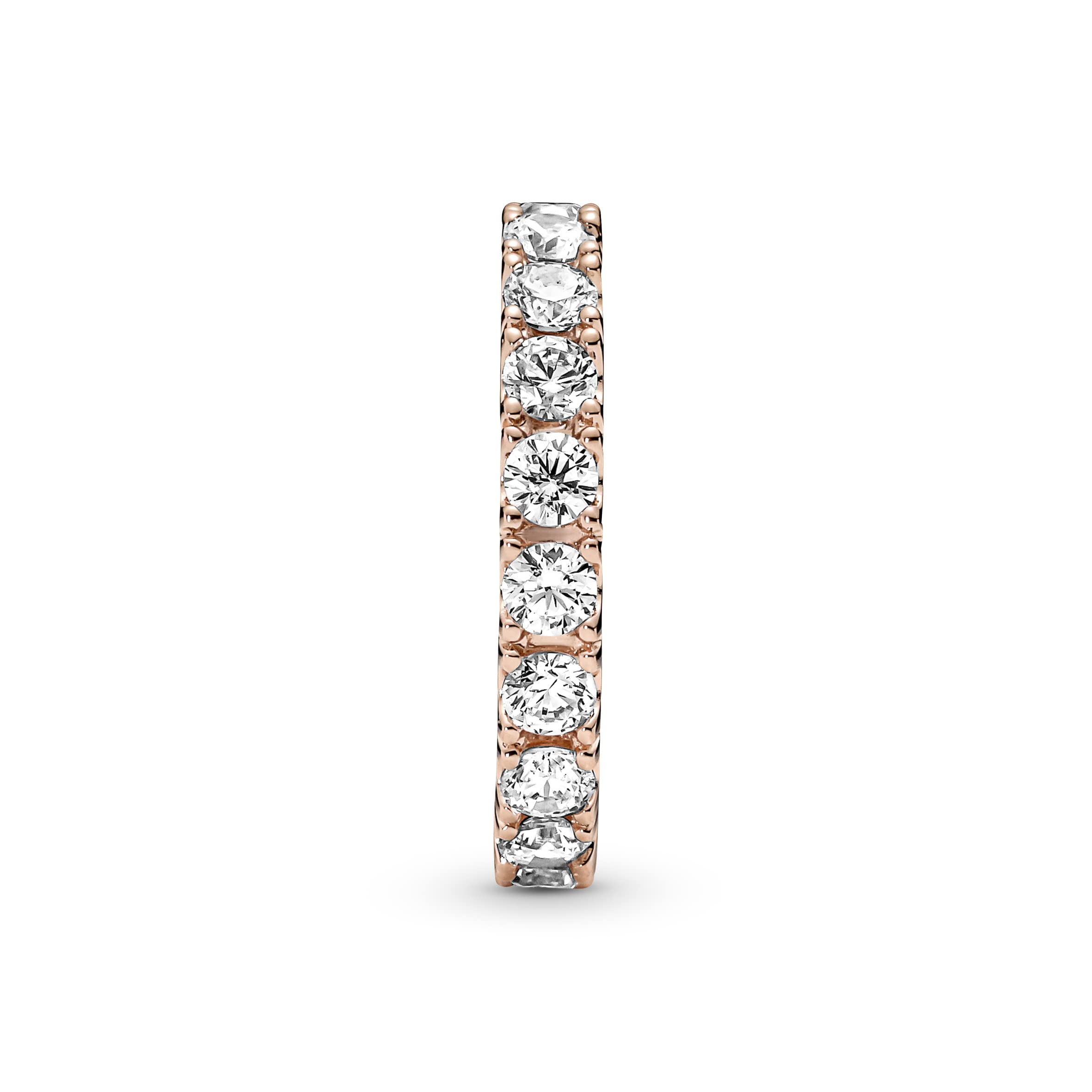 PANDORA Timeless - Anello Eternity fascia scintillante, placcato in oro rosa 14k, con pietre di zirconia cubica incolori