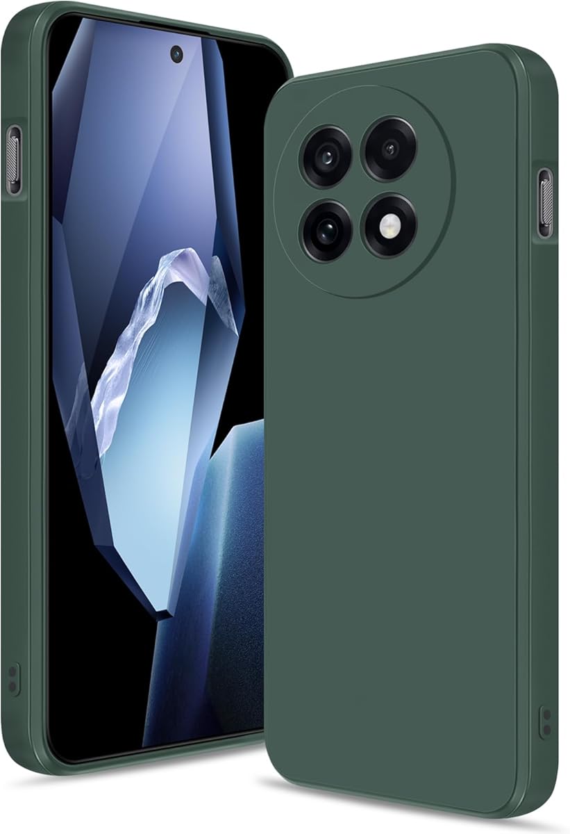 Case for Oneplus 13R, Soft Silicone Case with Upgraded Camera Protection, Shockproof Slim Case Cover with Anti-Scratch Microfiber Lining, green