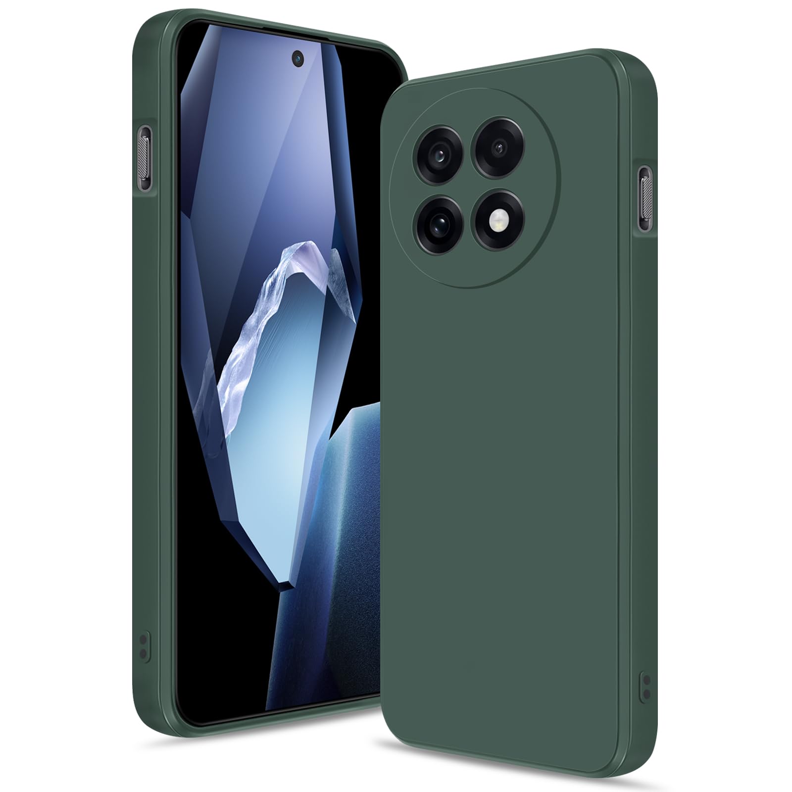 Btstring Hülle für Oneplus 13R, Hochwertiges Silikon Case, Ganzkörper Handyhülle mit Seidig-Weicher Berühren, Kratzfestes Weiches Mikrofaserfutter (Grün)