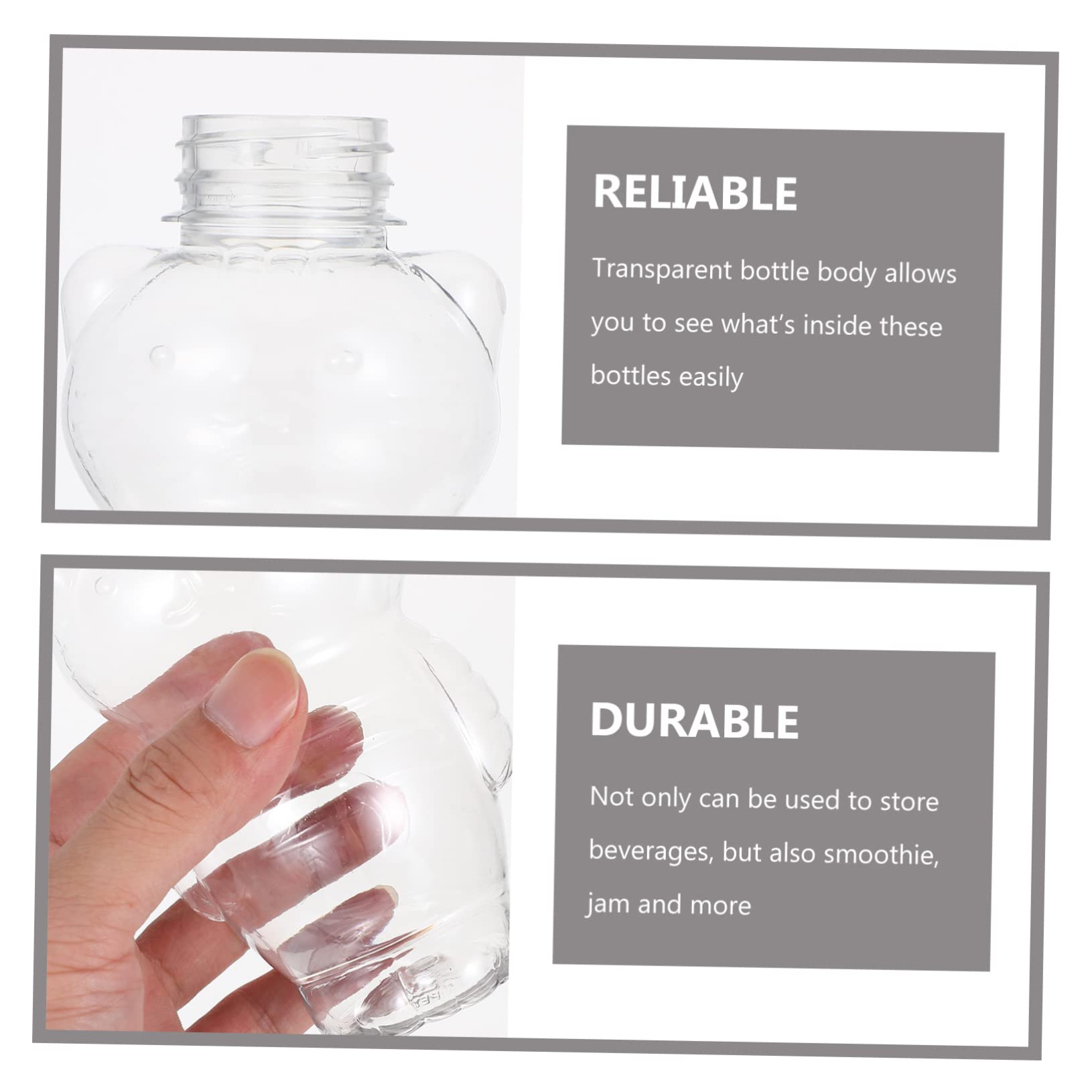 Anneome 6pcs Cold Drink Juice Bottle Take Out Container Clear Container with Lid Empty Milk Bottle Beverage Container Drink Takeout Bottle Plastic Juice Transparent The Pet