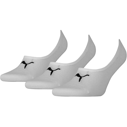PUMA Footie 3 Pack Cotton Socks - Adult - White - UK 6-8