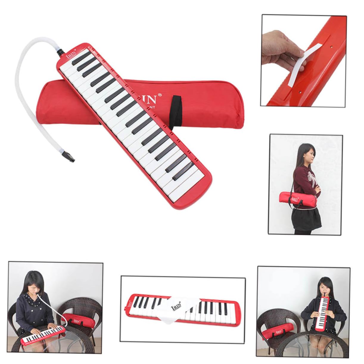 Melodica 37 Tasti Strumento Musicale Rosso con Custodia | Abs, Leggera e Facile da Riporre, Borsa Inclusa, per Chiunque Cerca un Key Instrument Compatto