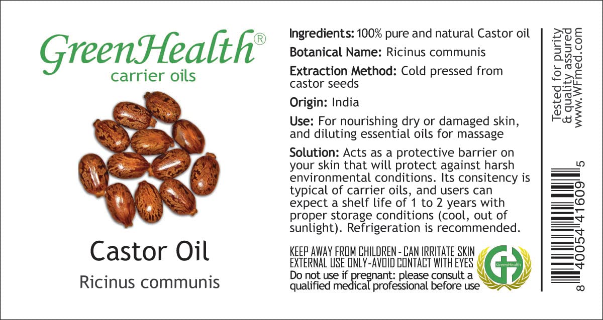 Castor Oil – 1 Gallon Virgin Cold Pressed – 100% Pure Carrier Oil - GreenHealth