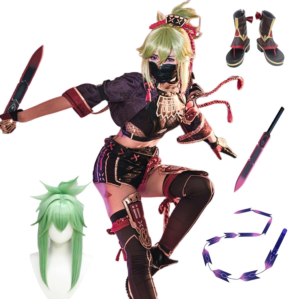 Amazon.co.jp: [HAOJEE] 原神 稲妻 久岐忍 くきしのぶ コスプレ衣装