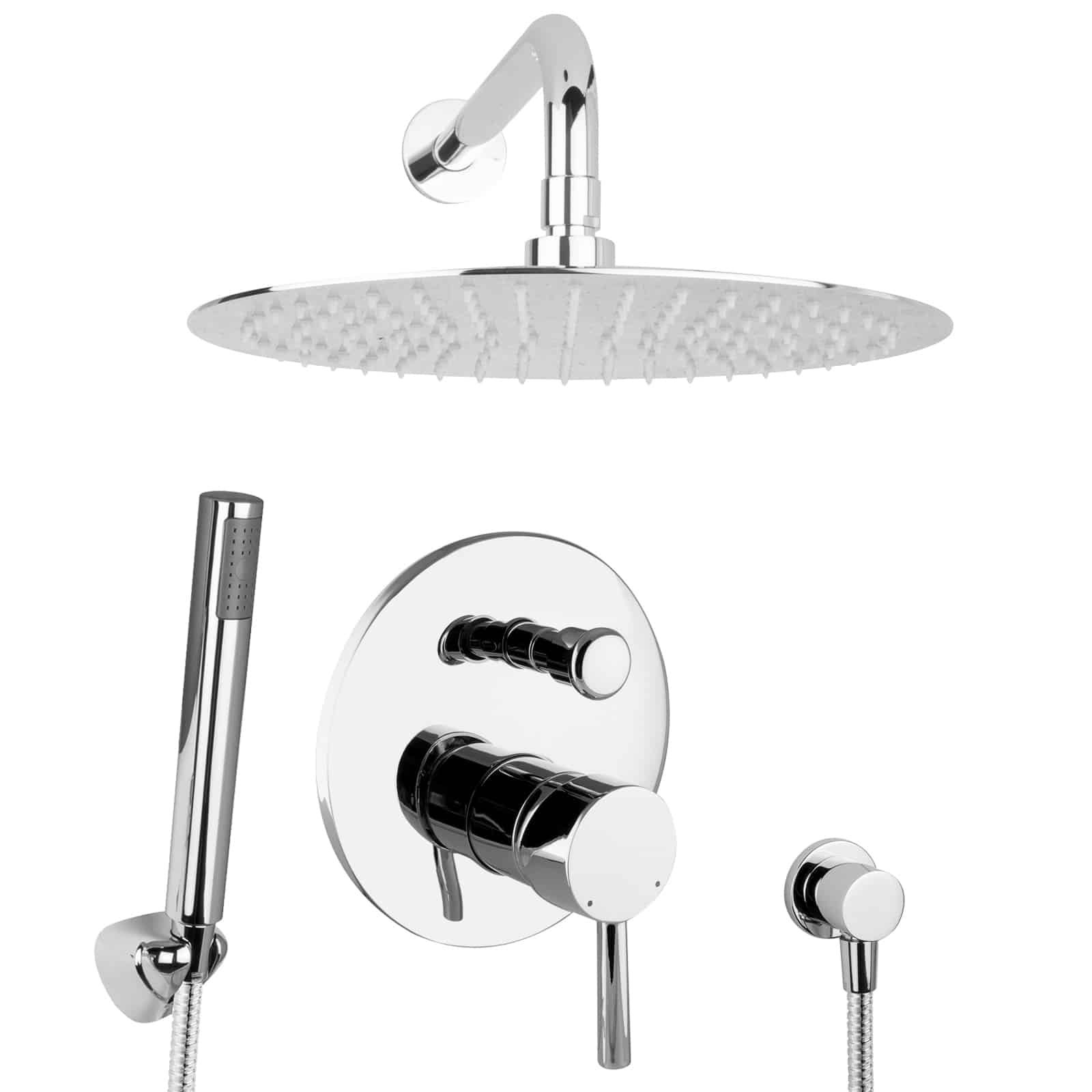 PaulGurkes Duschsystem Komplettset – 30cm Regendusche, Armatur Aus Messing, Unterputz