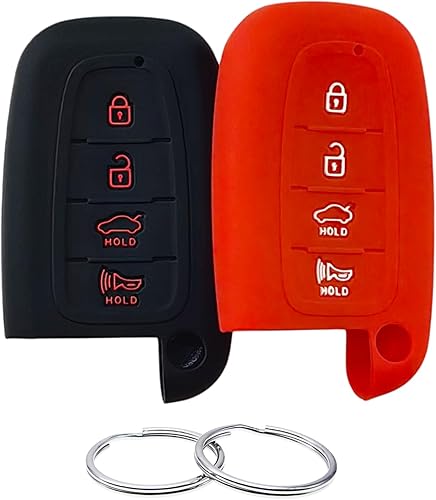 Funda de goma de silicona compatible con Hyundai Azera Elantra GT Equus Genesis Santa Fe Tucson Veloster Veracruz Kia Forte Optima Sorento Sportage