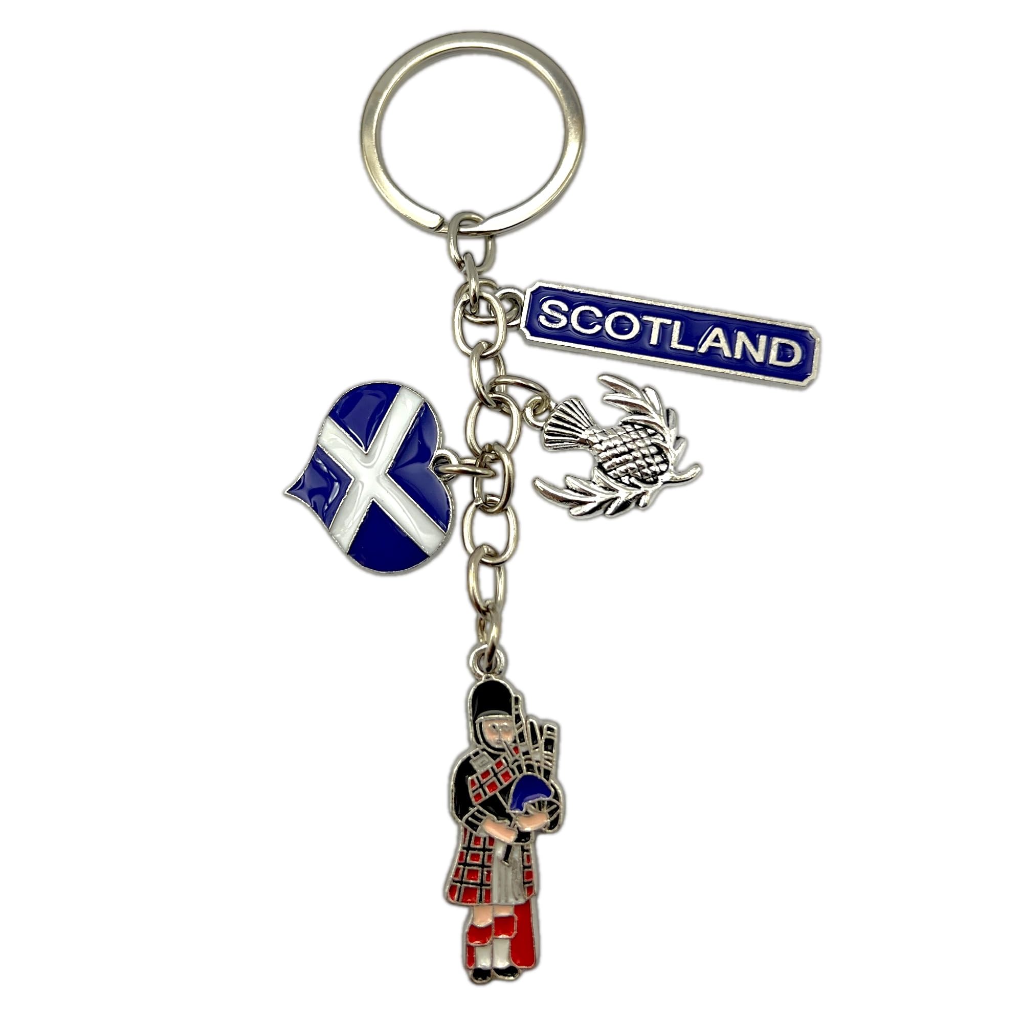 Bells Box Scotland Keyring - Scottish Flag - Piper & Thistle Keychain – Scottish Travel Gift, Scotland Souvenir Keyring