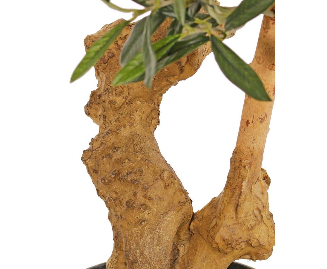 Amazon.de: Hochwertiger knstlicher Olivenbaum 150cm im Topf mit ca. 1872  Textilblttern 42 Oliven und verzweigtem Stamm mit Zweigen aus Echtholz
