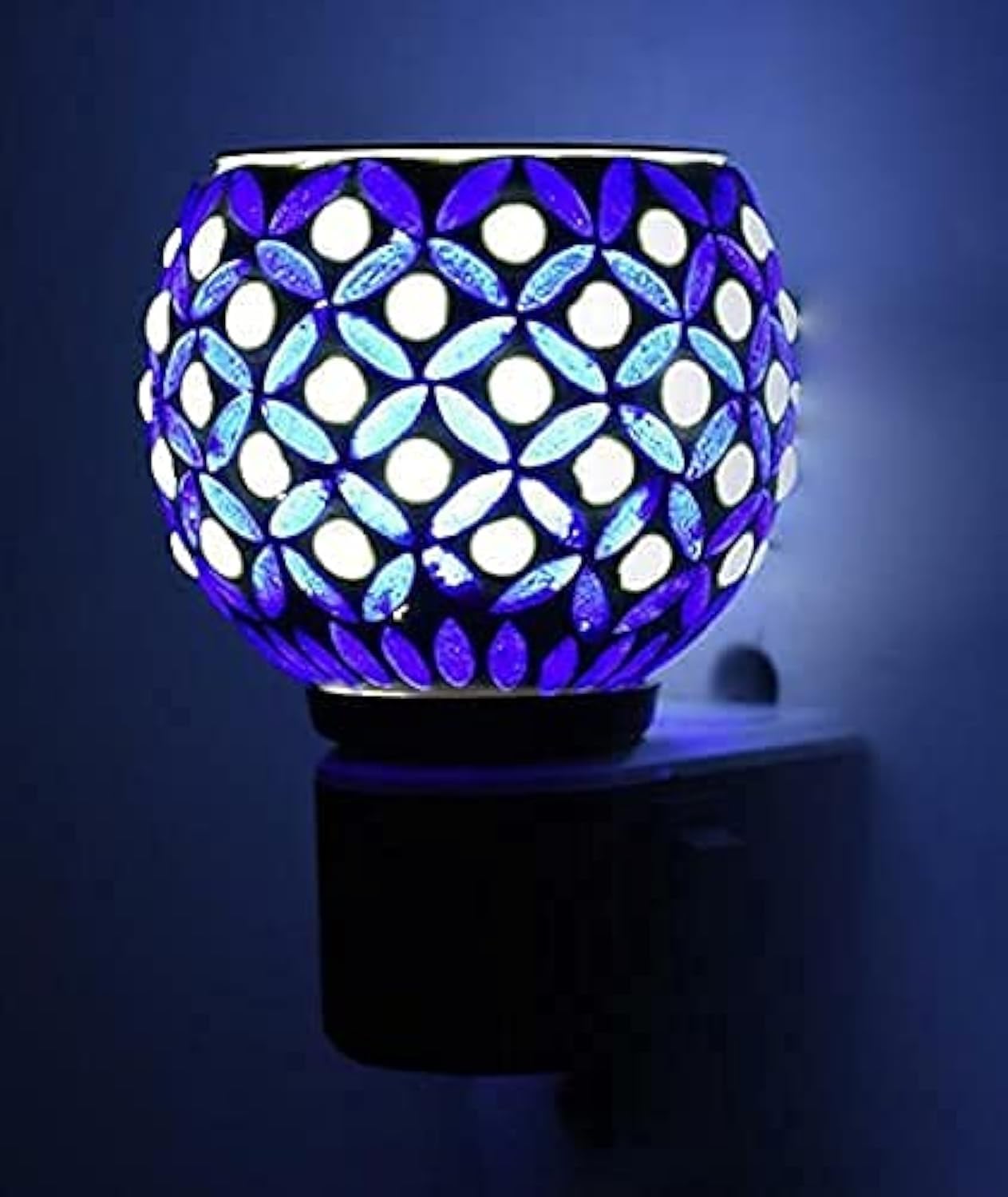 Kapur Dani Electrical Camphor Diffuser. Glass Kapoor Dhani & Essential Oil Diffuser with On Off Switch to Toggle Between Burner & Lamp