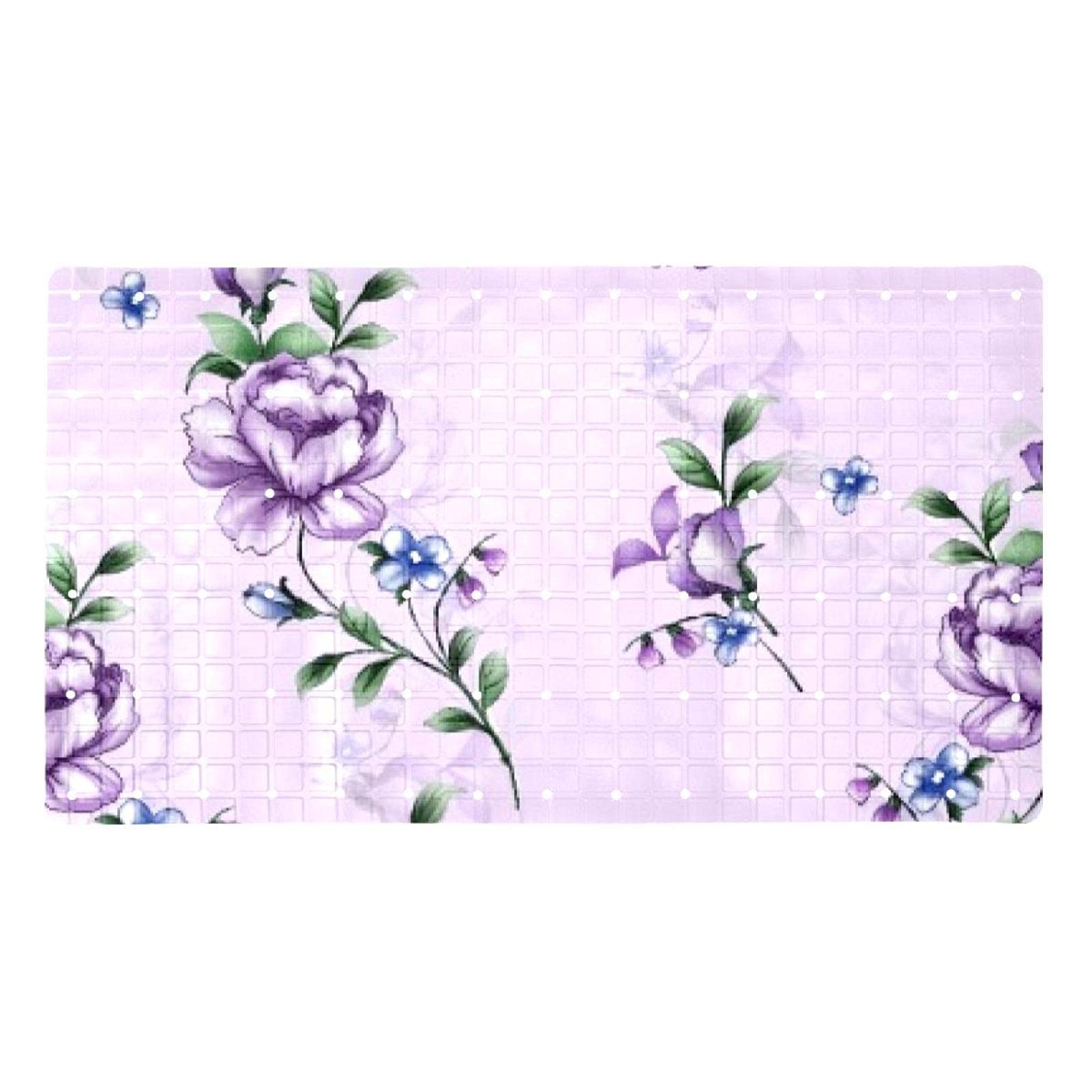 Alfombras de baño antideslizantes para ducha familiar con diseño morado fresco y limpio