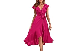 Elegant Rose Red Dress: Shimmering Charm for Special Occasions