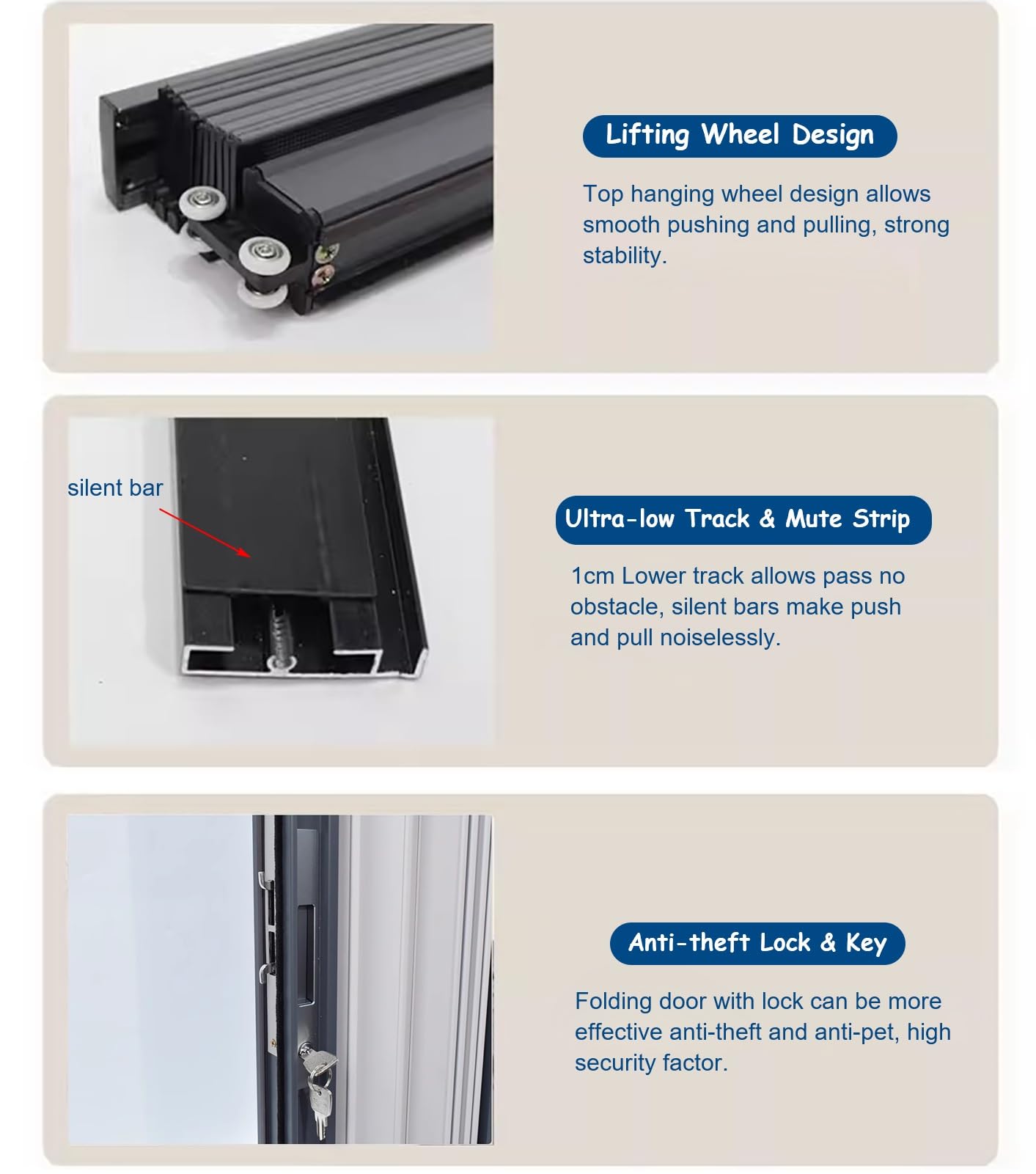 Porte Accordéon Intérieure Extérieure en Aluminium Grise de Jievmrs, Moustiquaire Coulissante Pliable avec Cadre et Rail, Kit de Quincaillerie pour Porte Multifonctionnelle de Chambre / Cave / Garage