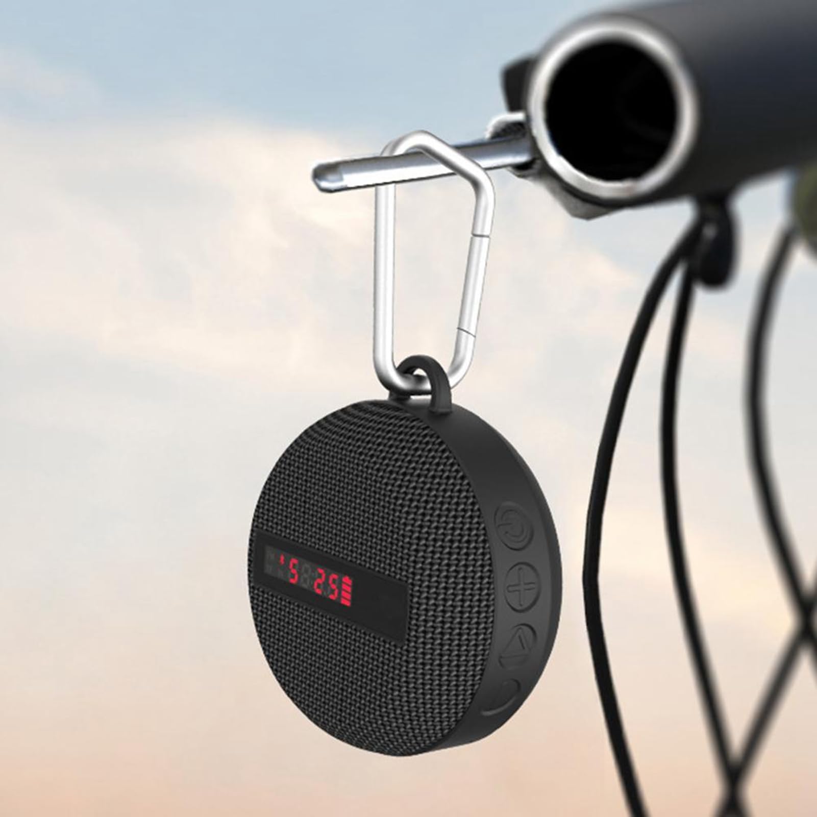 Keenso Altoparlante Bluetooth da Ciclismo, Altoparlante Bluetooth Wireless Portatile con Audio Bluetooth 5.0 IPX6 Piccolo Altoparlante Impermeabile per Bici (Black)