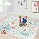 CCLIFE Krabbelmatte Baby Spielmatte Kinder 196x176x1cm Faltbar Spielteppich Spielunterlage Groß Rutschfest Beidseitig Tragbar Wasserdicht Innen Außen Bunt