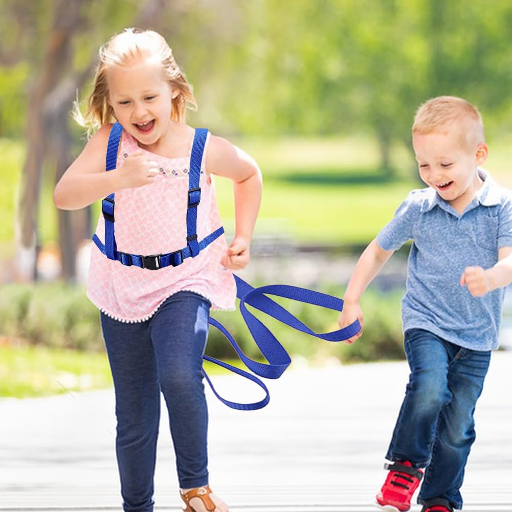 2 Stück Pferdeleine zum Spielen für Kinder Pferdegeschirr für Kinder zum Spielen,Verstellbares Pferdeleine Kinder, Holzpferd Zubehör, Pferdegeschirr zum Spielen für Jungen Mädchen Rollenspiel (Blau) Haustier