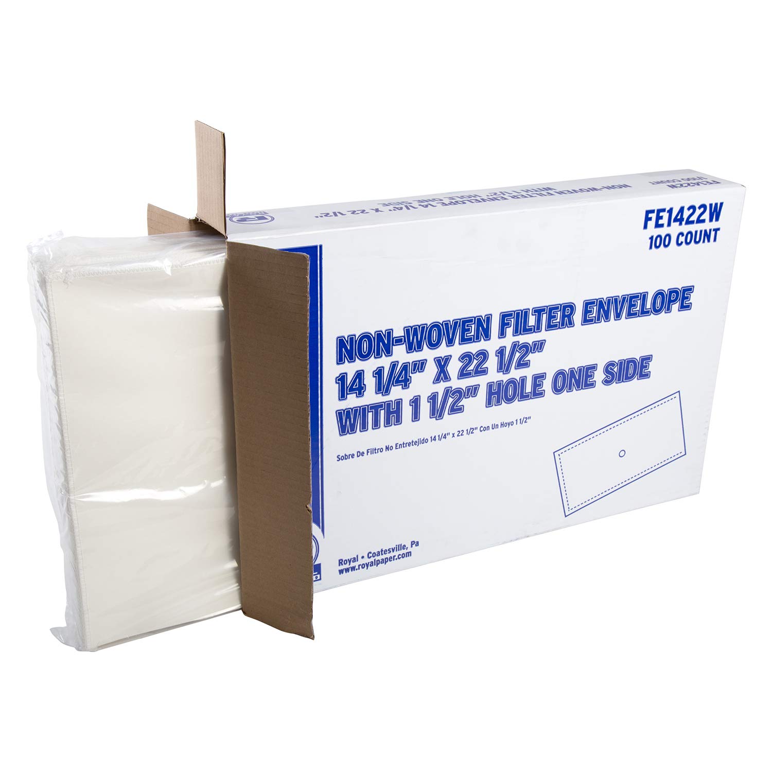 Royal Buste filtranti in tessuto non tessuto con foro da 3,81 cm, 35,56 x 56,52 cm, confezione da 100