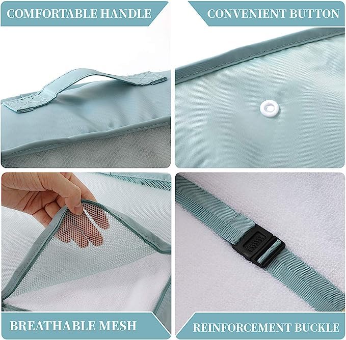 Image of Nightstar 7 Pcs Foldable Luggage and Laundry Bag Pouch Waterproof Travel Toiletry Organizer Garment Storage Bag Portable Packing Cubes (1 Pc) (Sky Blue)
