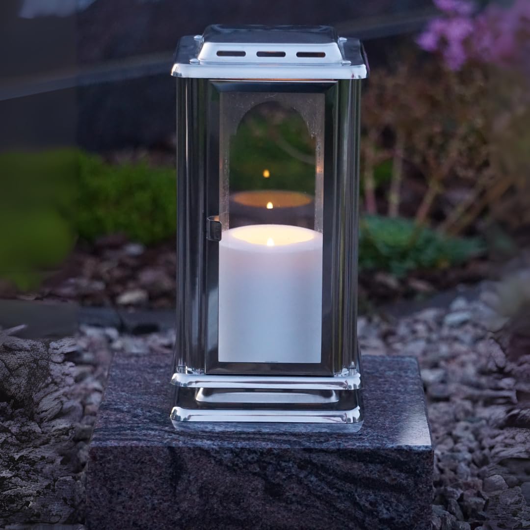 designgrab Lampada per tomba Royal in acciaio inox, lenti in vetro trasparente
